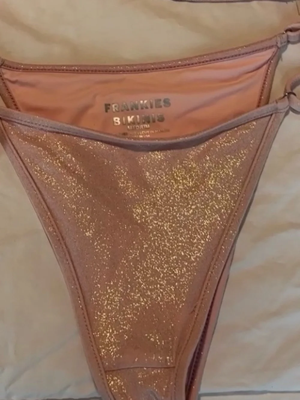 Frankie's Bikinis Iridescent “Gilded Angel” Bikini Set